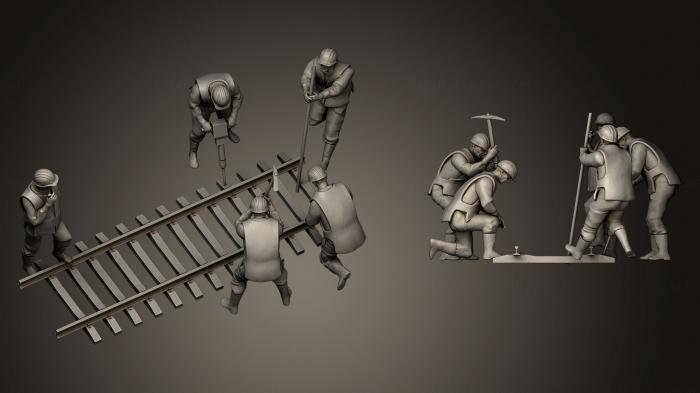 نموذج ثلاثي الأبعاد لآلة CNC تماثيل الناس إصلاح السكك الحديدية